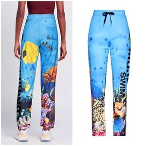 MOSCHINO joggers logo summer swim, sea ecosystem Print🐠, luxury designer